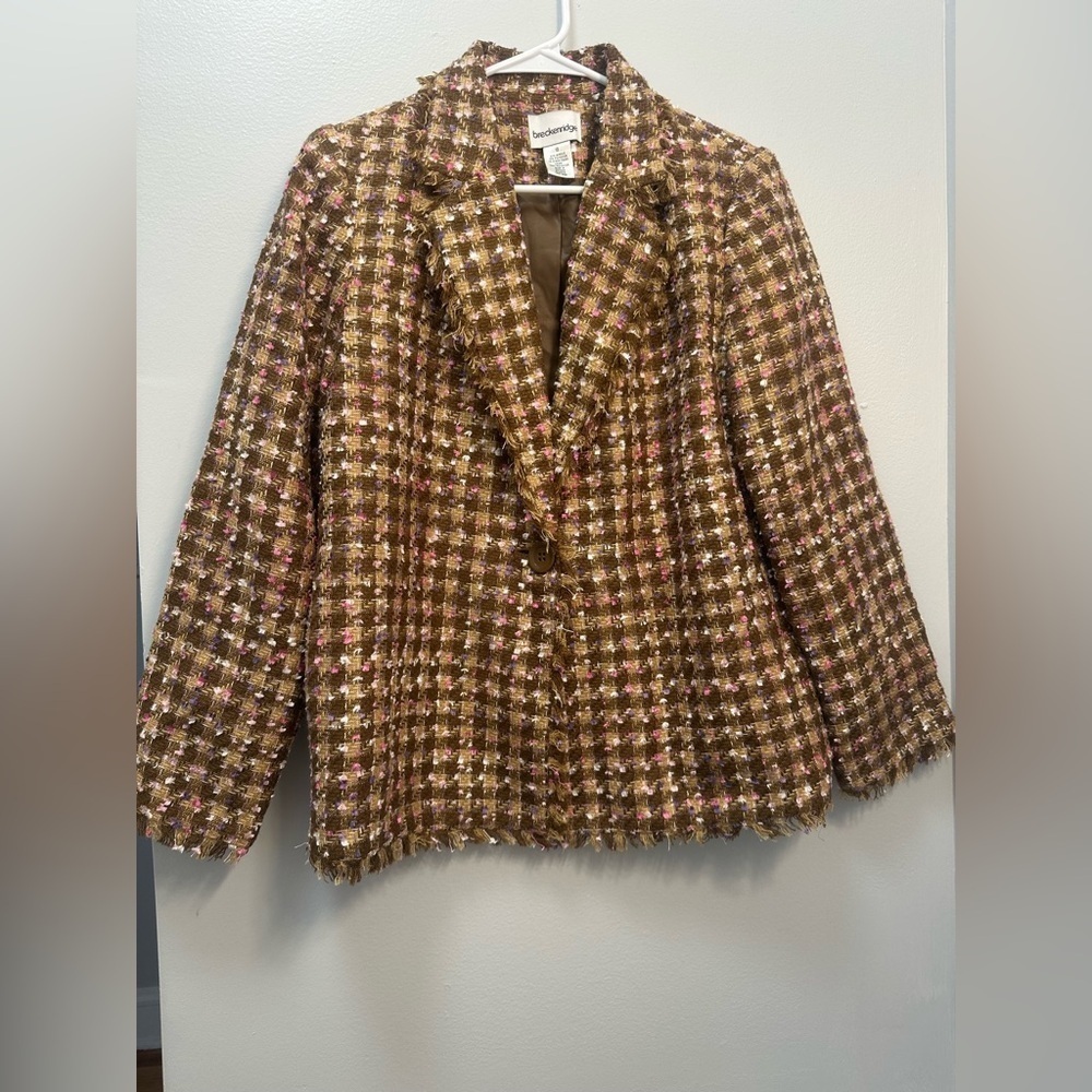 Breckenridge Brown and Pink Tweed Blazer